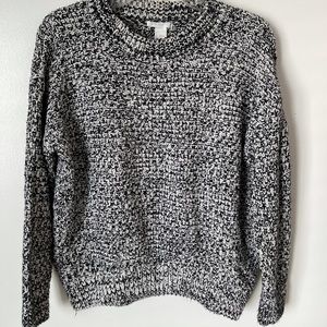 H&M Black and White Speckled Sweater Size L